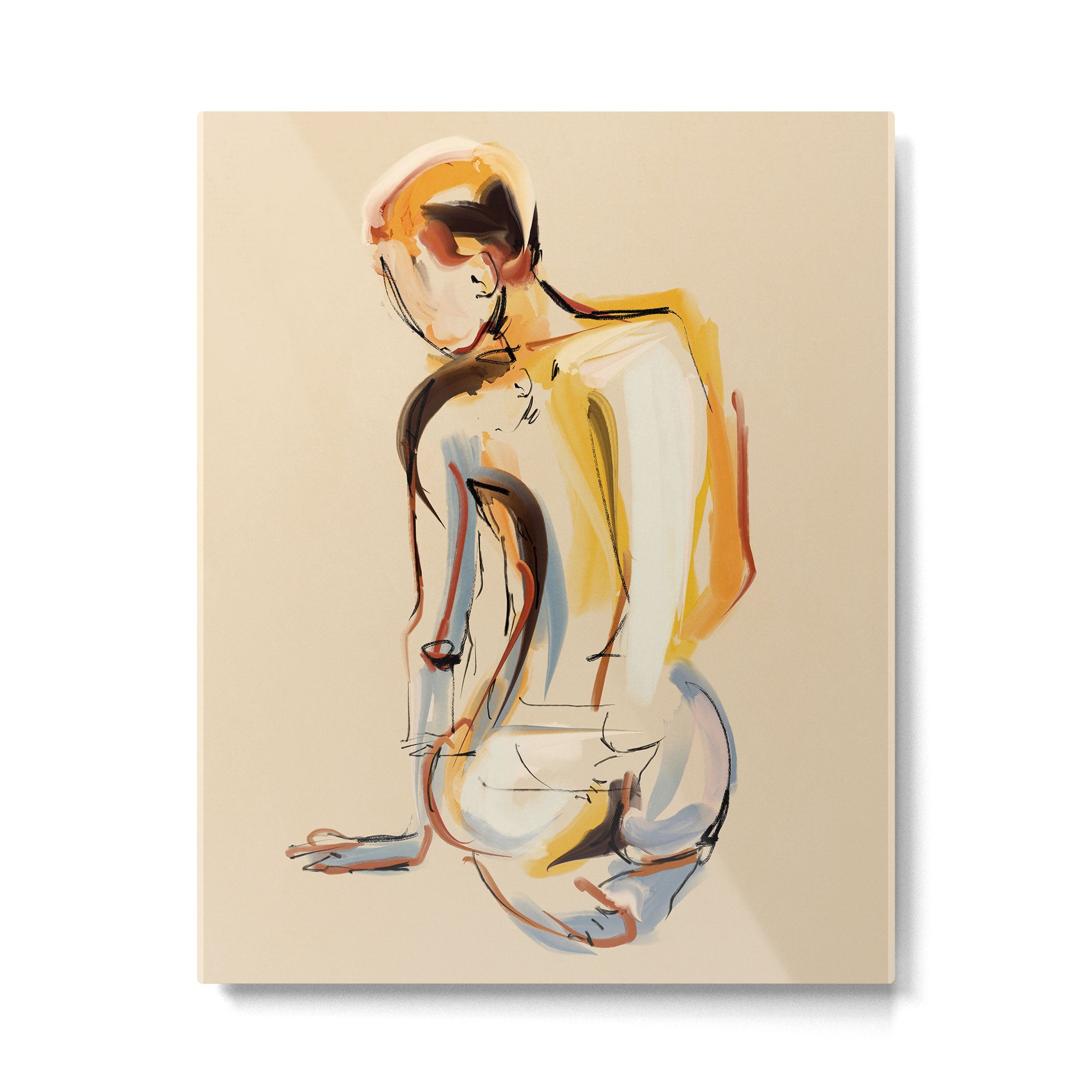 Female Figure Line Art 8 Metal Print Gallery Image 4