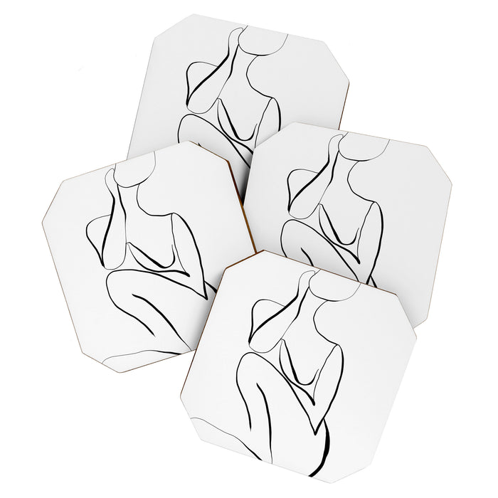 Female Figure Line Art Coaster Gallery Image 1