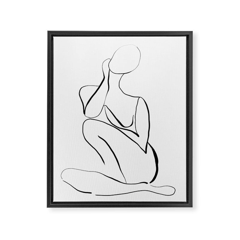 Female Figure Line Art Framed Canvas Print Gallery Image 6
