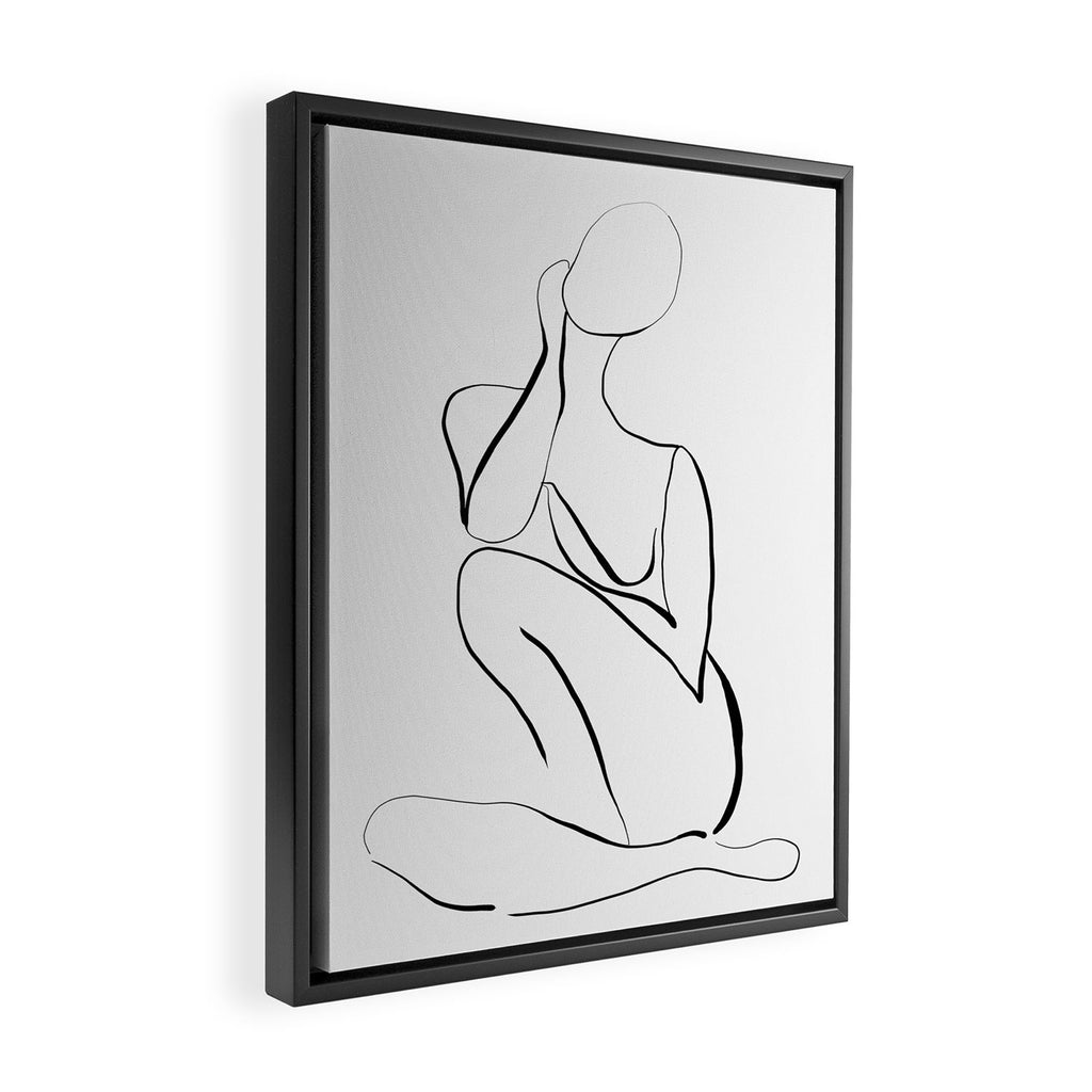 Female Figure Line Art Framed Canvas Print Gallery Image 2