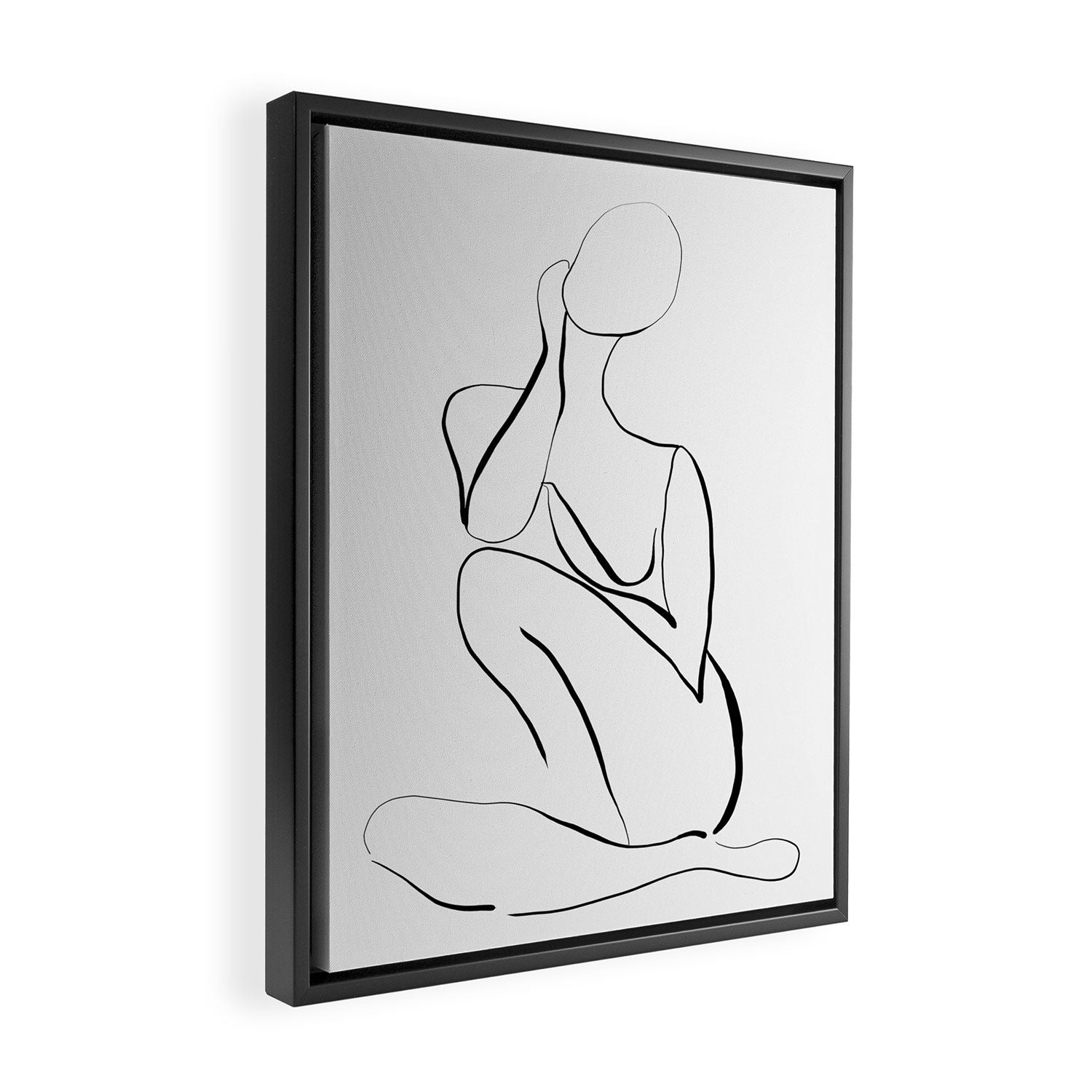 Female Figure Line Art Framed Canvas Print Gallery Image 2