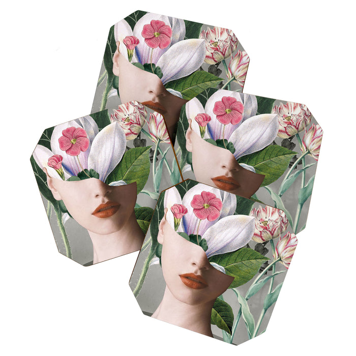 Floral Portrait /collage 2 Coaster Gallery Image 1