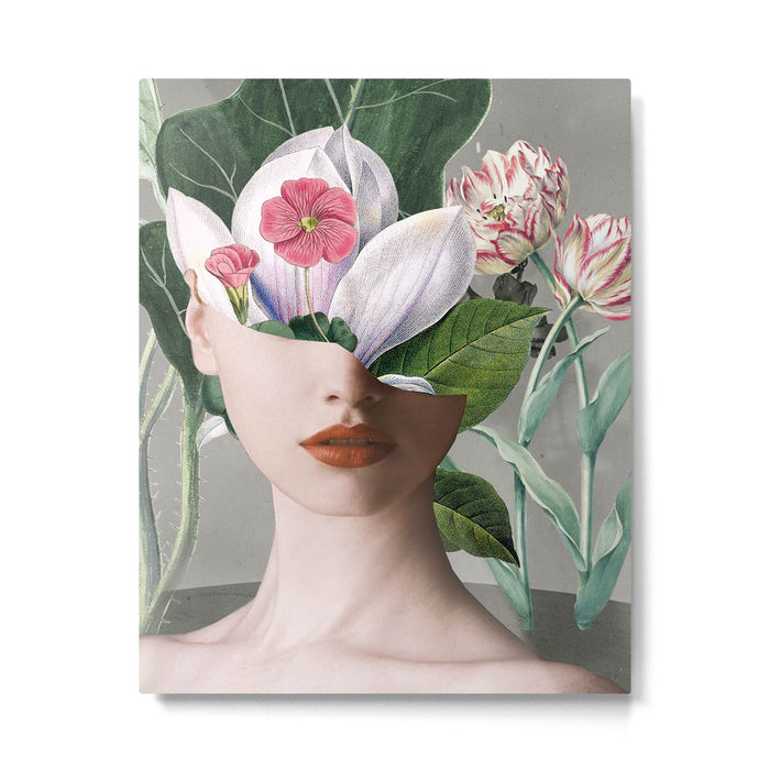 Floral Portrait /collage 2 Metal Print Gallery Image 1
