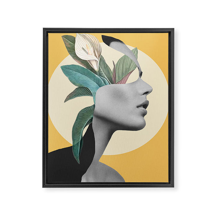 Floral Portrait /collage 3 Framed Canvas Print Gallery Image 1