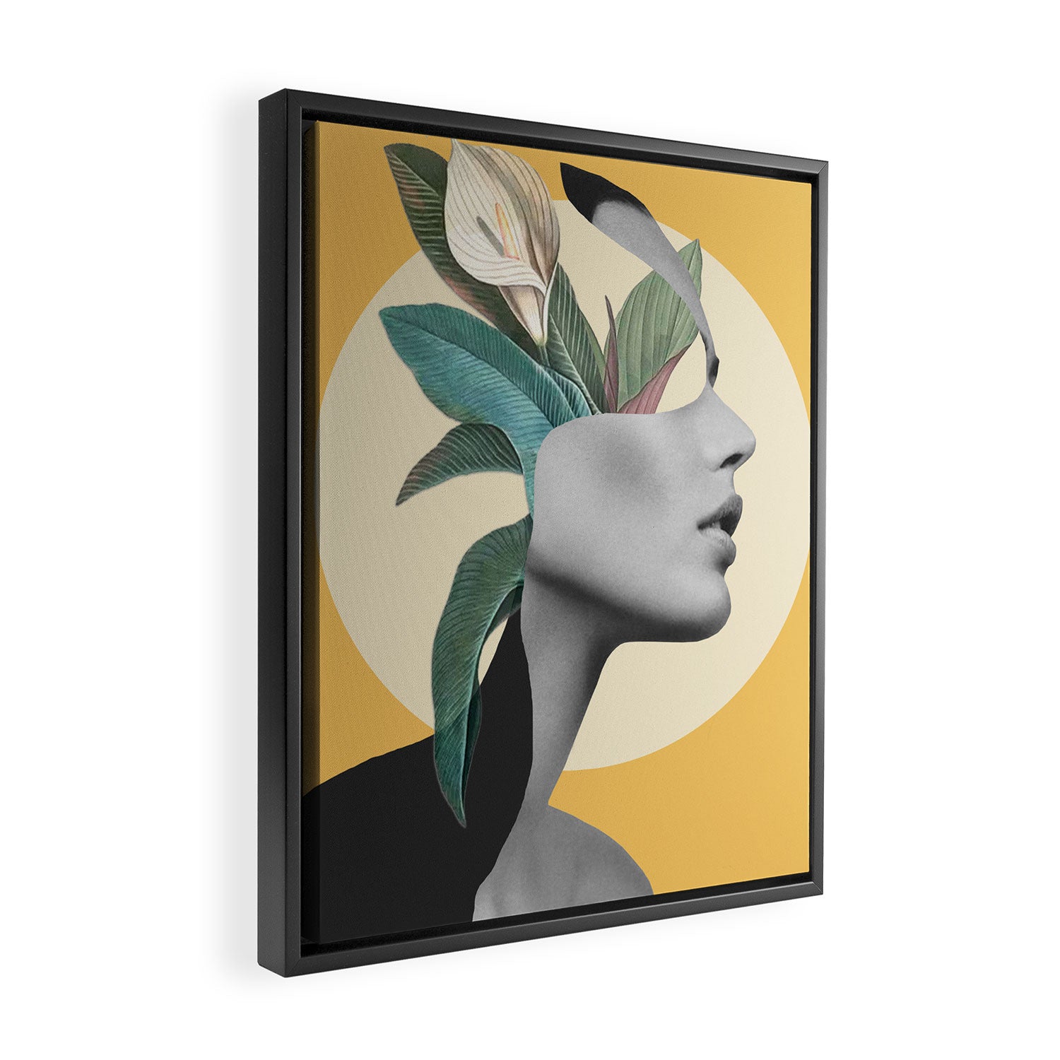 Floral Portrait /collage 3 Framed Canvas Print Gallery Image 2