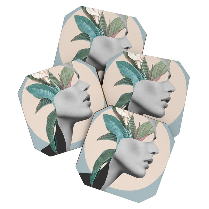 Floral Portrait /collage Coaster Gallery Image 1