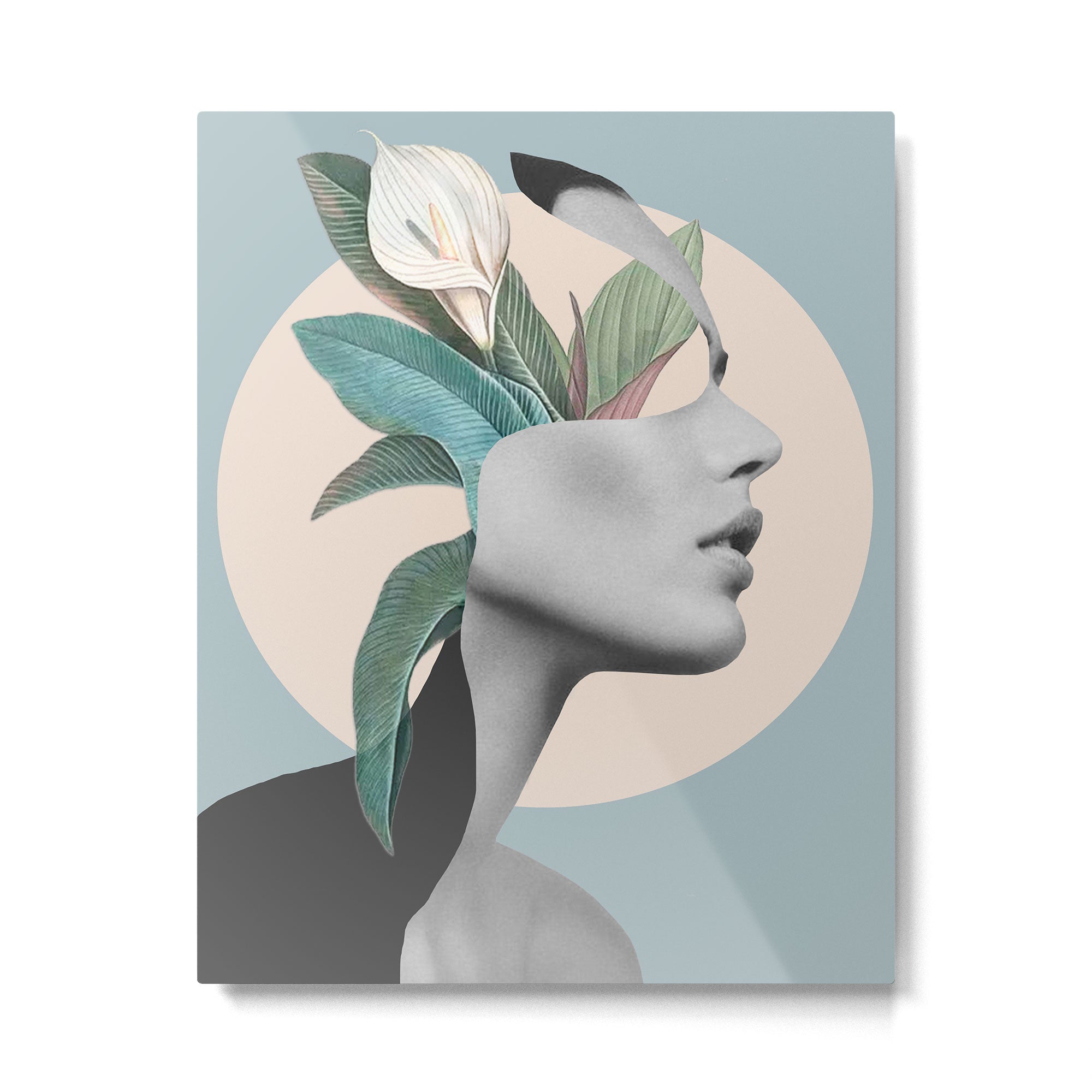 Floral Portrait /collage Metal Print Gallery Image 4