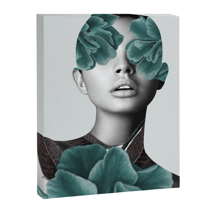 Floral Portrait (woman) Canvas Print Gallery Image 1