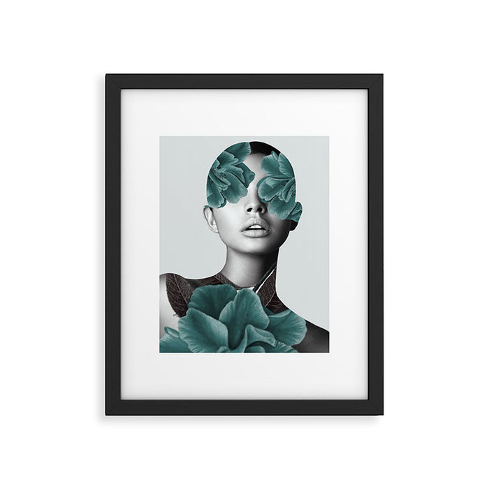 Floral Portrait (woman) Framed Art Print Gallery Image 1
