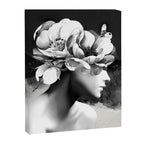 Floral Portrait-black and white Canvas Print Gallery Image 6