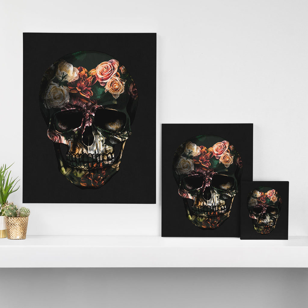 FLORAL SKULL Canvas Print Gallery Image 3