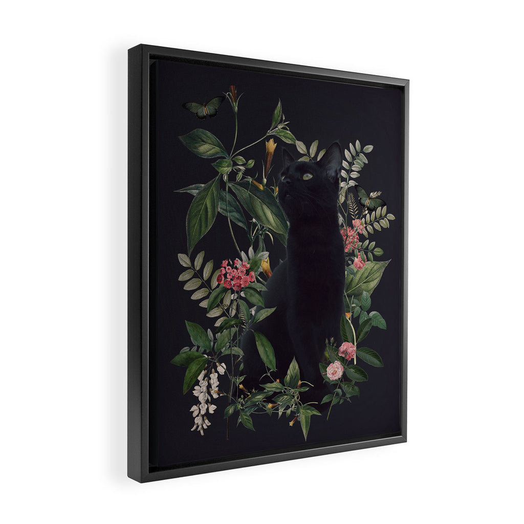 Garden Cat Framed Canvas Print Gallery Image 2