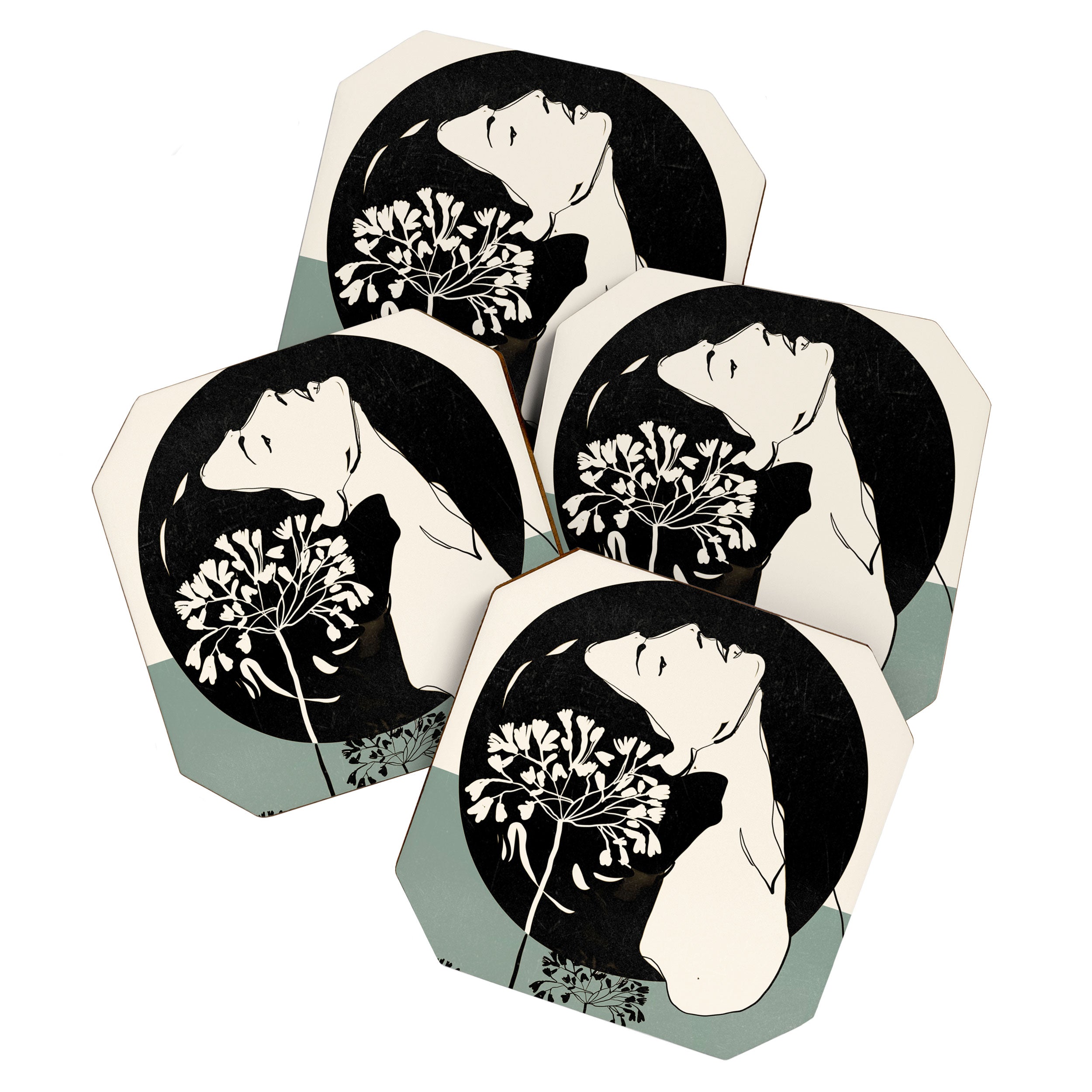 Gentle Beauty 9 Line Drawing Coaster Gallery Image 1