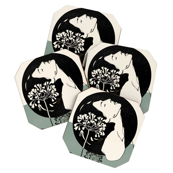 Gentle Beauty 9 Line Drawing Coaster Gallery Image 1