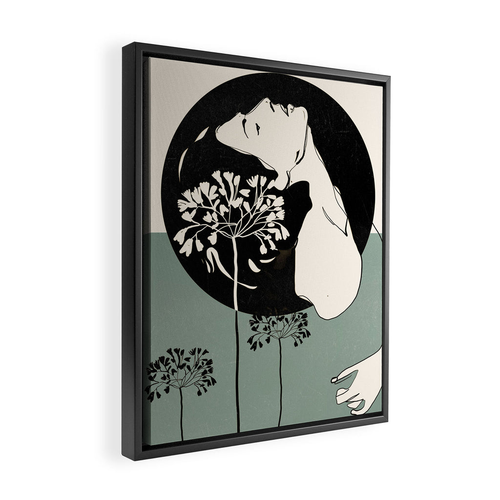 Gentle Beauty 9 Line Drawing Framed Canvas Print Gallery Image 2