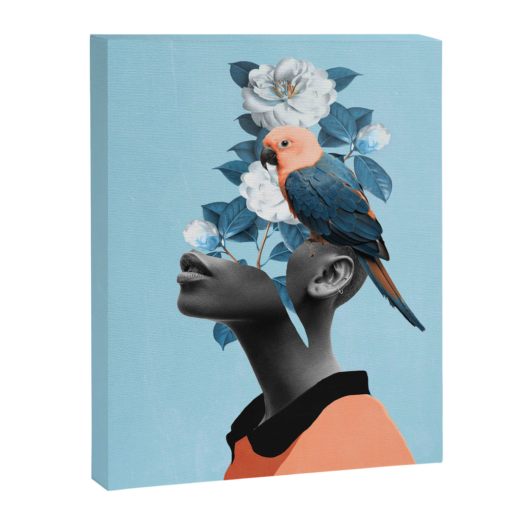 Girl with parrot Canvas Print Gallery Image 6