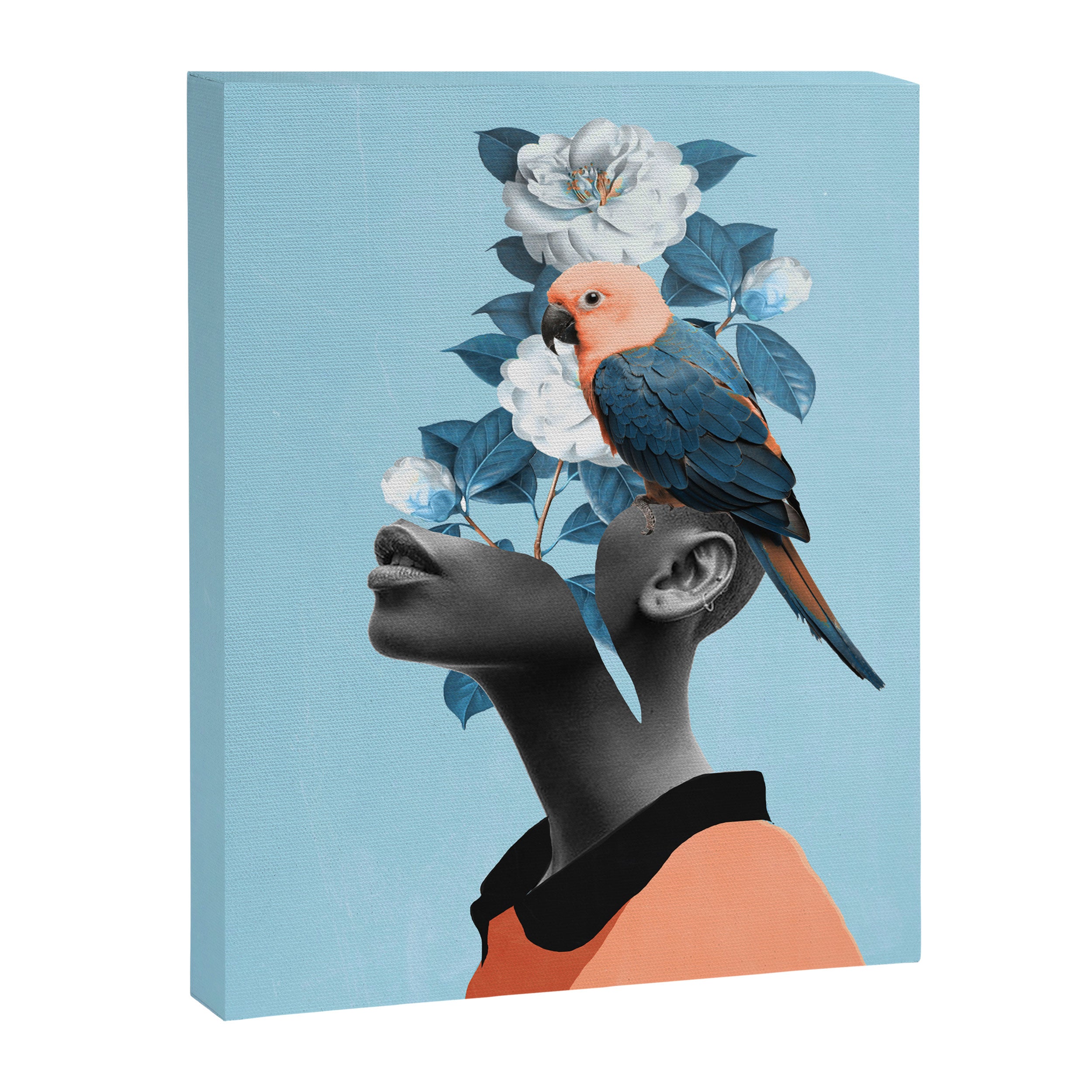 Girl with parrot Canvas Print Gallery Image 6