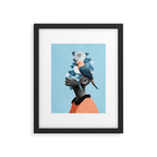 Girl with parrot Framed Art Print Gallery Image 4