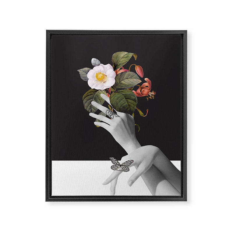 Hands With Flowers Framed Canvas Print Gallery Image 6