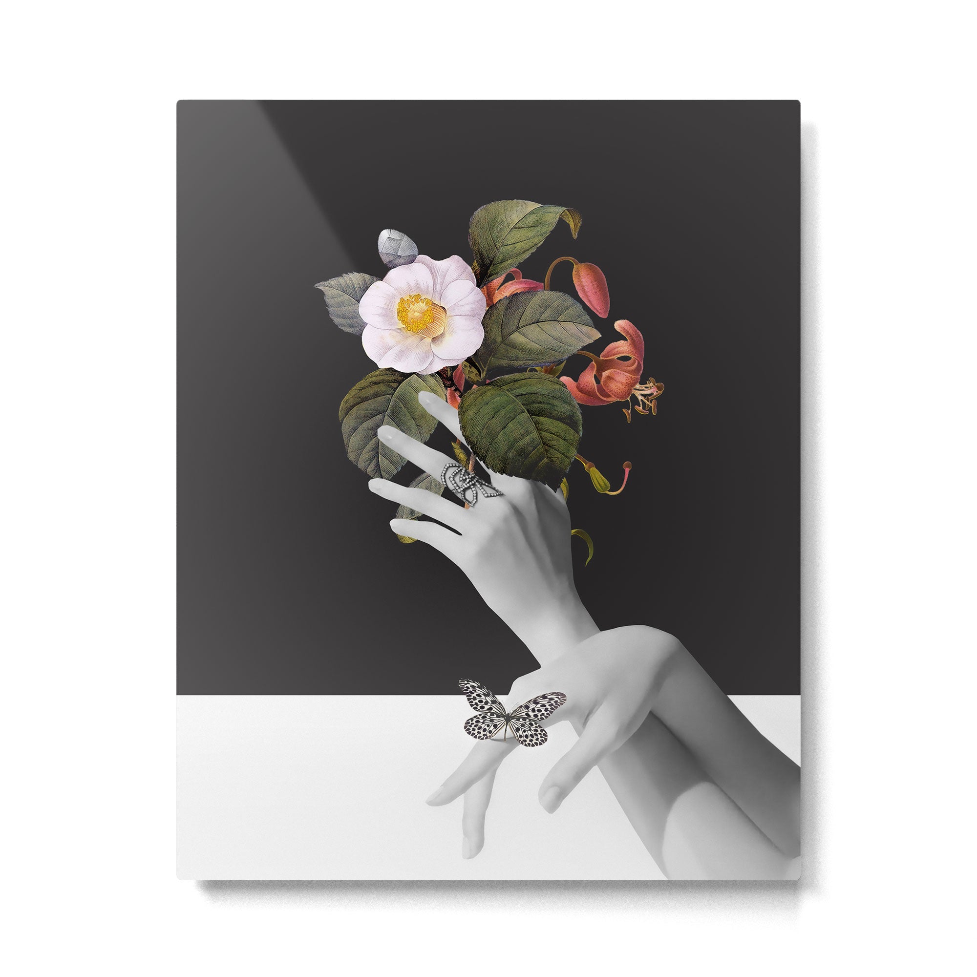 Hands With Flowers Metal Print Gallery Image 4