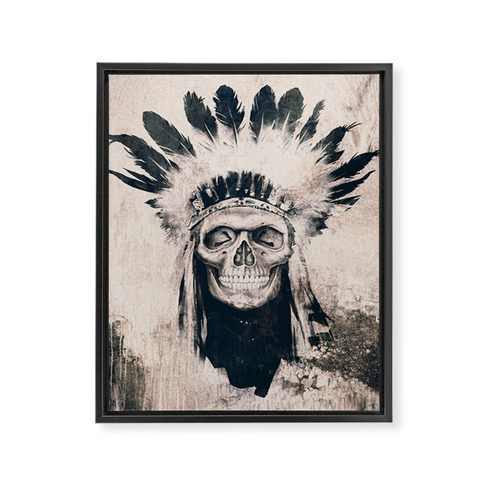INDIAN SKULL Framed Canvas Print Gallery Image 1