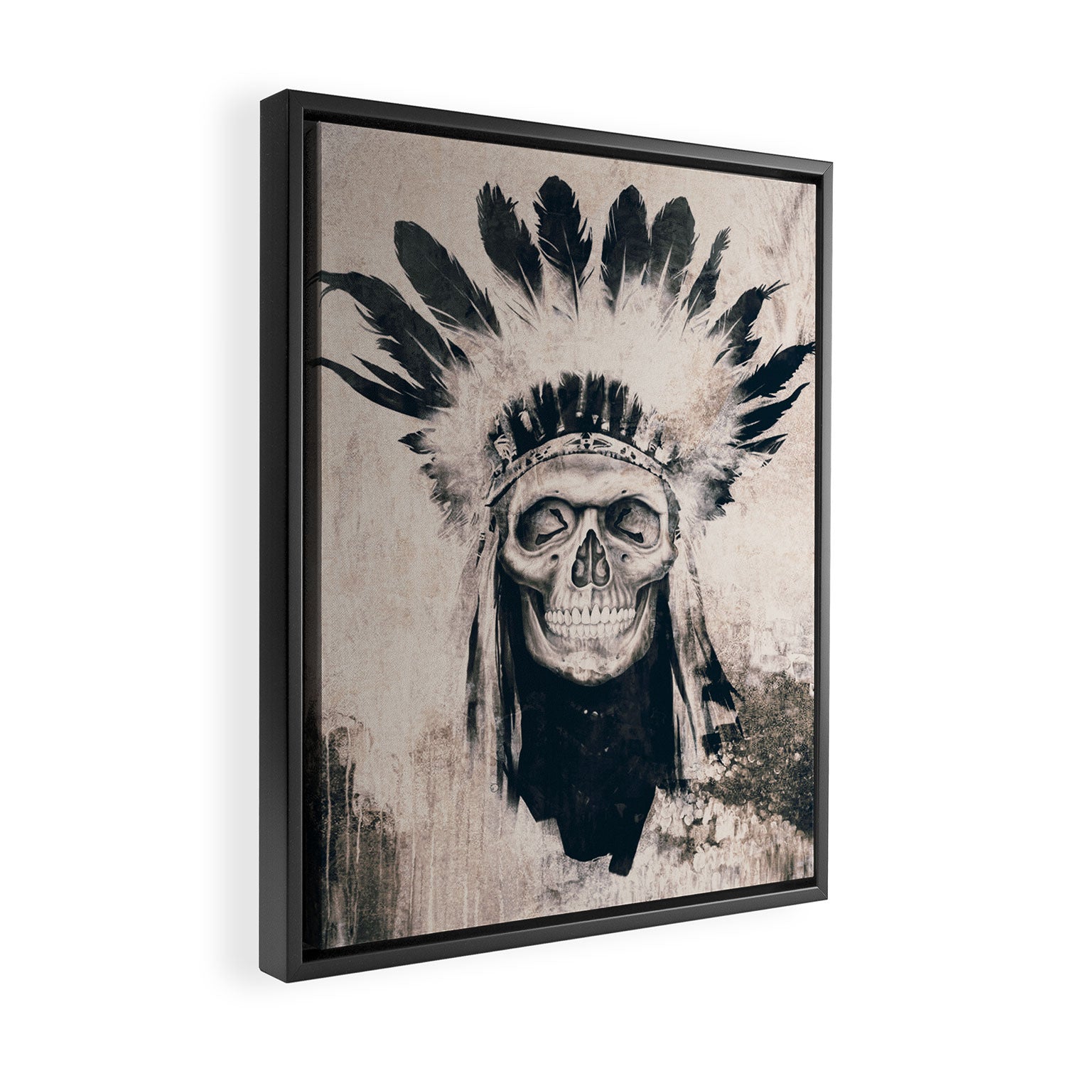 INDIAN SKULL Framed Canvas Print Gallery Image 2