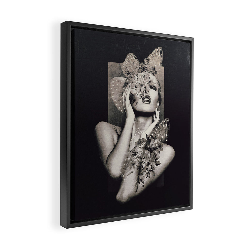 Lady Butterfly Framed Canvas Print Gallery Image 2