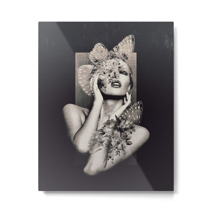 Lady Butterfly Metal Print Gallery Image 1