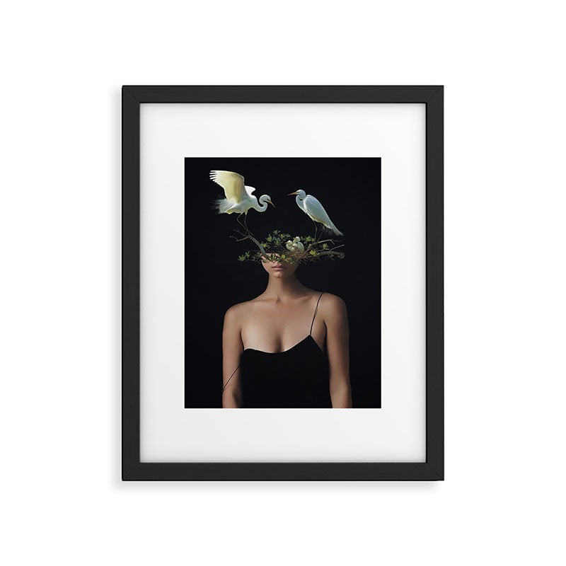 Lady with Birds 3 Framed Art Print Gallery Image 5