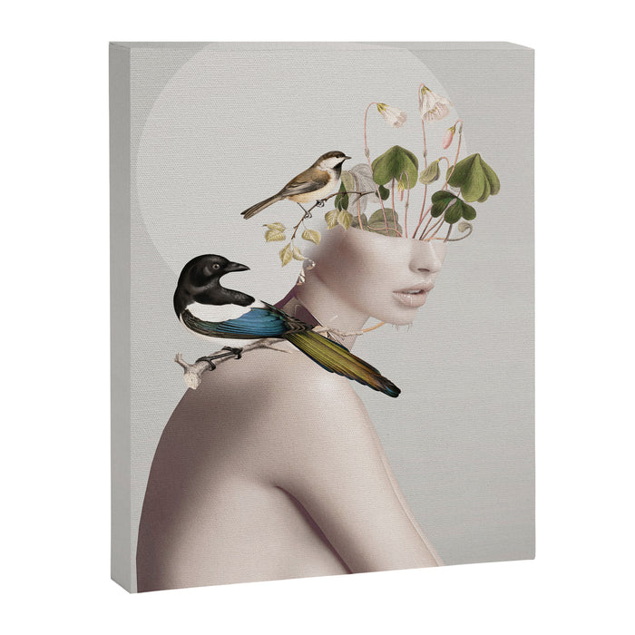 Lady with Birds 5 Canvas Print Gallery Image 1