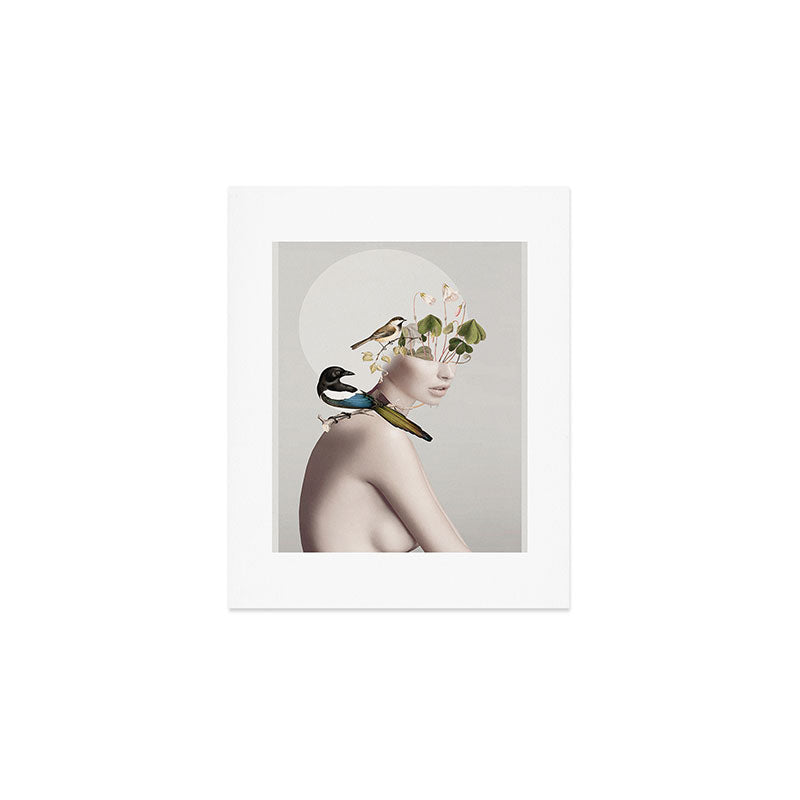 Lady with Birds 5 Art Print Gallery Image 1