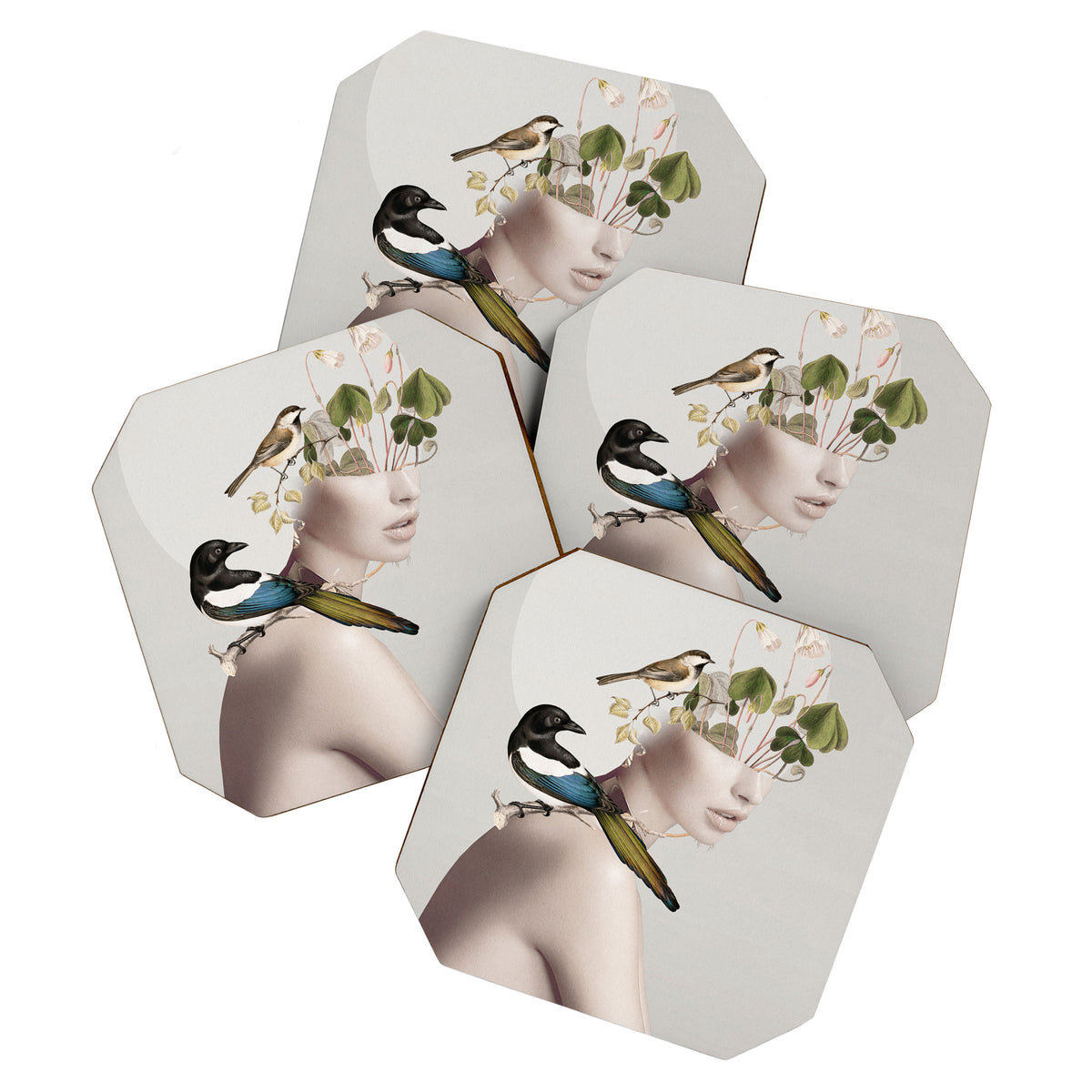 Lady with Birds 5 Coaster Gallery Image 1