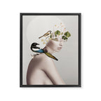 Lady with Birds 5 Framed Canvas Print Gallery Image 6
