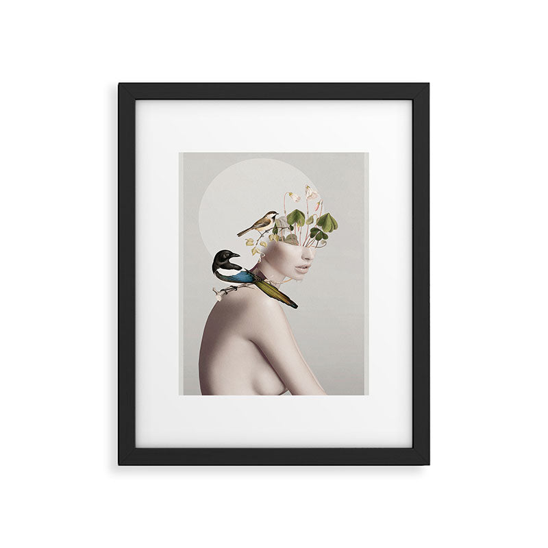 Lady with Birds 5 Framed Art Print Gallery Image 4