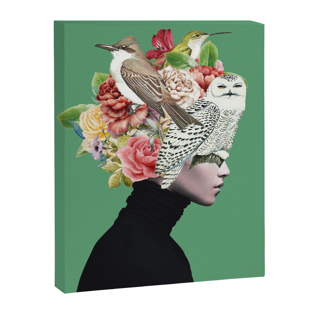 Lady with Birds(portrait) 2 Canvas Print Gallery Image 6