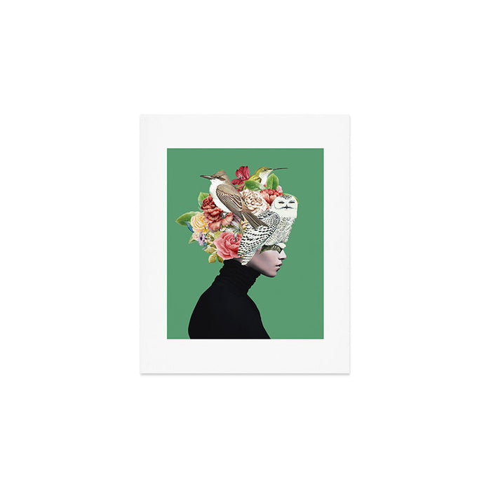 Lady with Birds(portrait) 2 Art Print Gallery Image 1