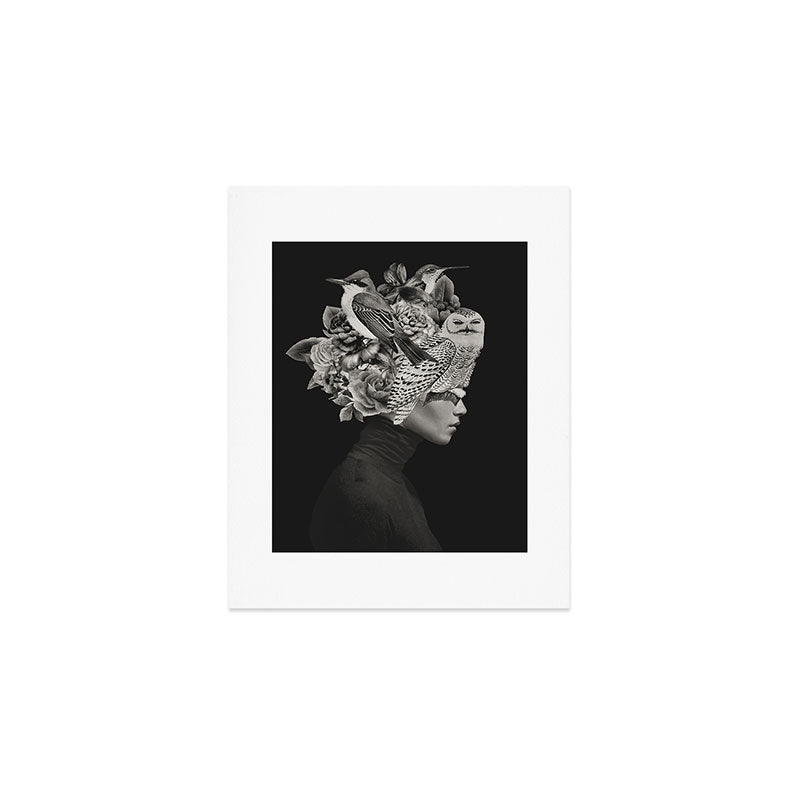 Lady with Birds(portrait) Art Print Gallery Image 1