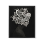 Lady with Birds(portrait) Framed Canvas Print Gallery Image 6