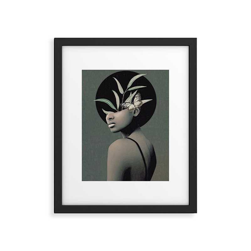 Lady With Butterfly  Framed Art Print Gallery Image 5