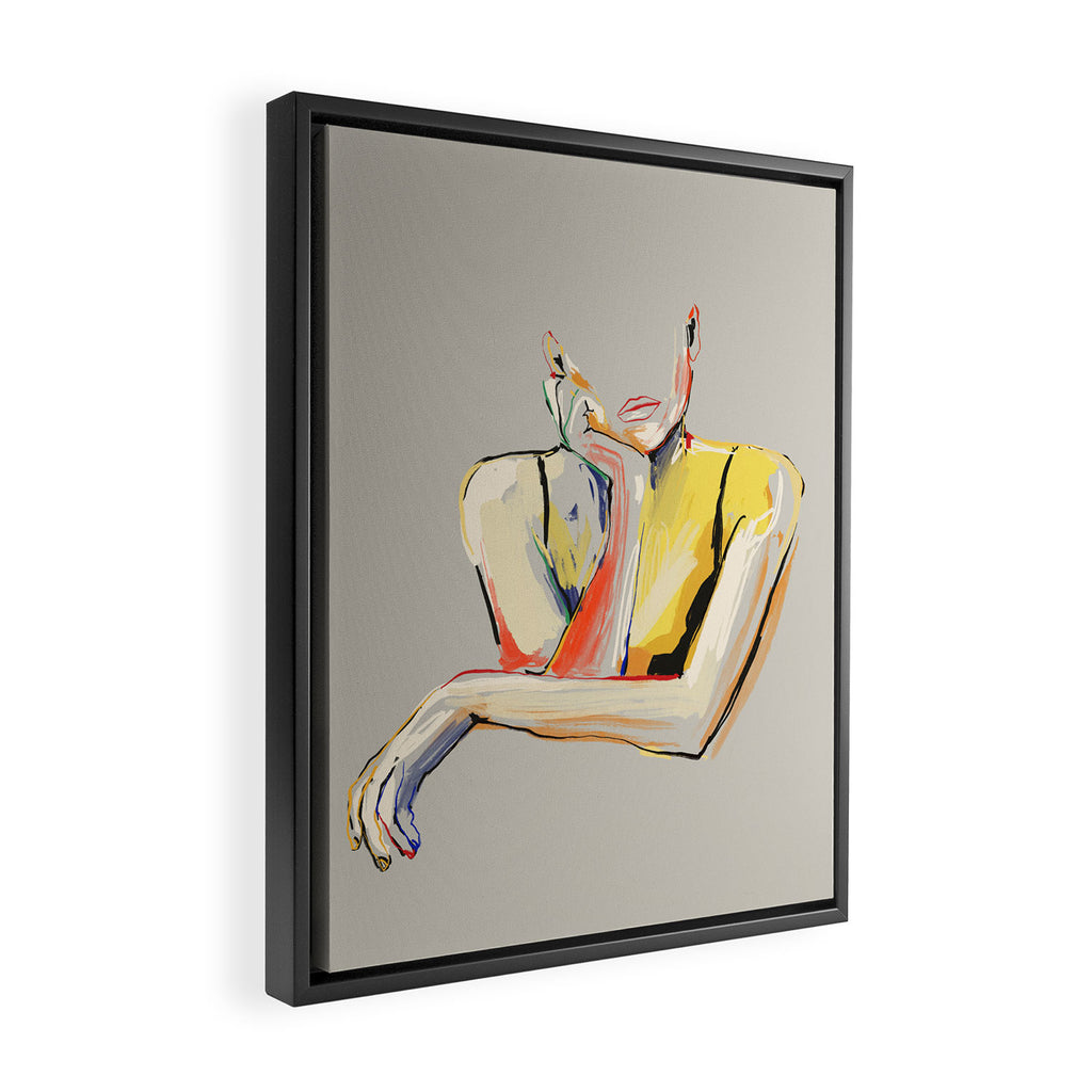 Minimal Abstract Woman 3 Framed Canvas Print Gallery Image 2