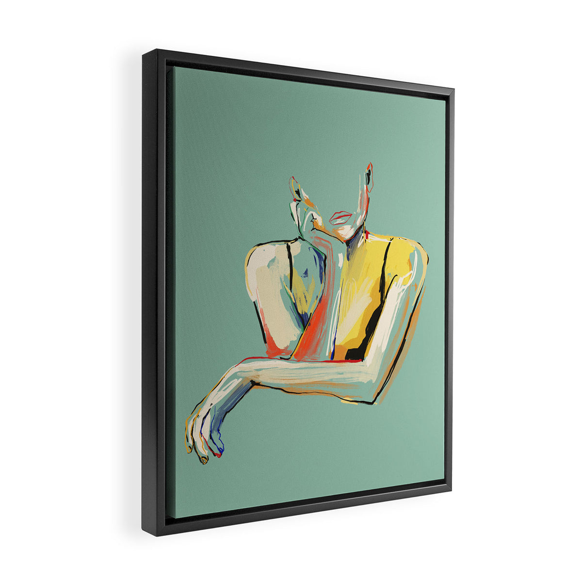 Minimal Abstract Woman 4 Framed Canvas Print Gallery Image 2