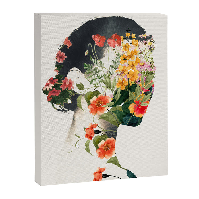 Minimal Collage Floral Portrait 4 Canvas Print Gallery Image 1