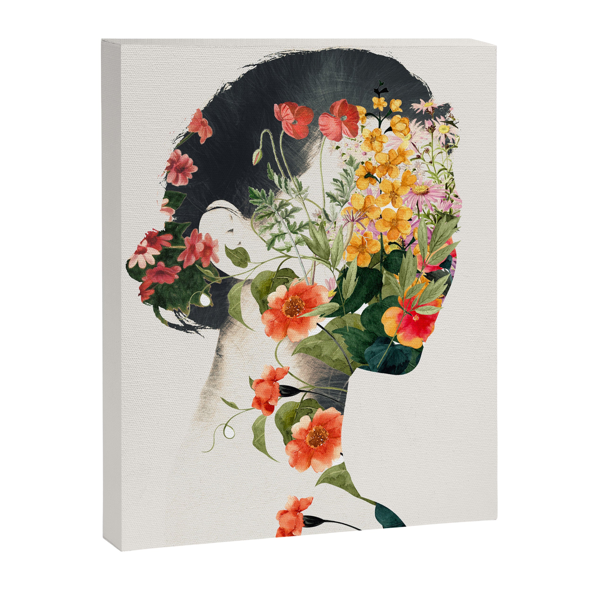 Minimal Collage Floral Portrait 4 Canvas Print Gallery Image 6