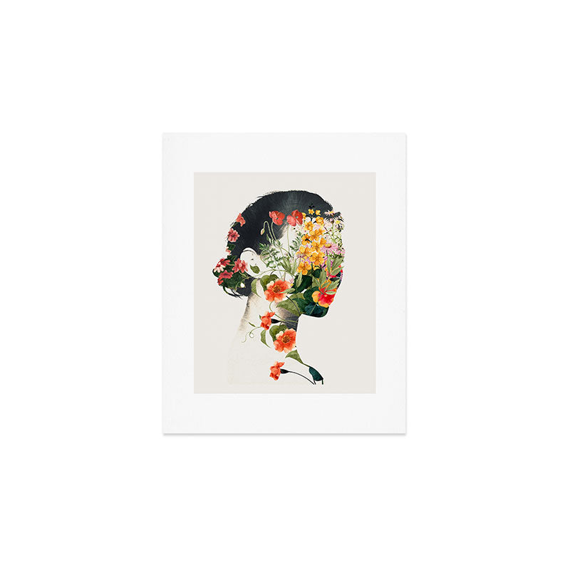 Minimal Collage Floral Portrait 4 Art Print Gallery Image 1