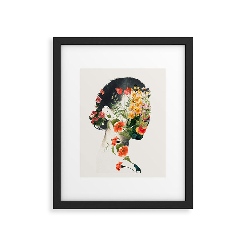Minimal Collage Floral Portrait 4 Framed Art Print Gallery Image 5