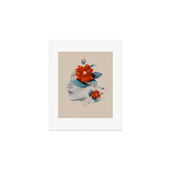 Minimal Collage Floral Portrait Art Print Gallery Image 1