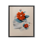 Minimal Collage Floral Portrait Framed Canvas Print Gallery Image 8