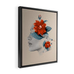 Minimal Collage Floral Portrait Framed Canvas Print Gallery Image 2