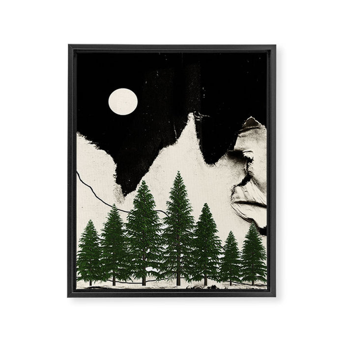 minimal collage/ Forest Framed Canvas Print Gallery Image 1