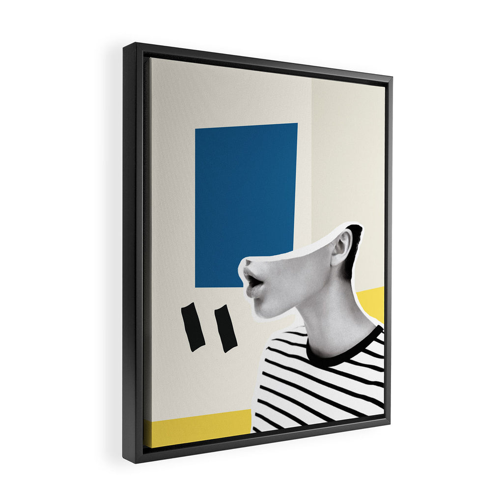 minimal collage Framed Canvas Print Gallery Image 2